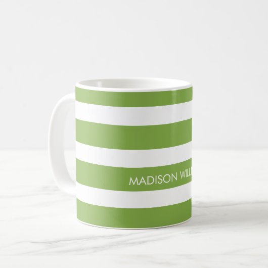 Tasse de café personnalisée rayée (Devant gauche)
