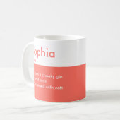 Tasse de café personnalisée rayée (Devant gauche)