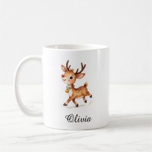 Tasse de café personnalisée Renne - Nom personnali