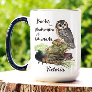 Tasse de café personnalisée sorcier de hibou pour