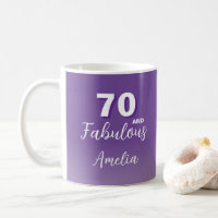 Tasse de café photo d'anniversaire 70 ans violet 7