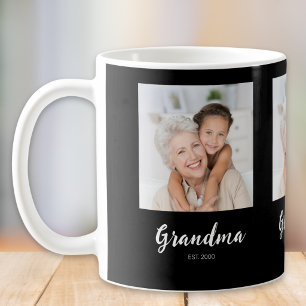 Tasse de café photo Grand-mère Script Noir 3