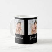 Tasse de café photo Grand-mère Script Noir 3 (Devant gauche)