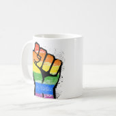 Tasse de café Poing de Résistance LGBT (Devant gauche)