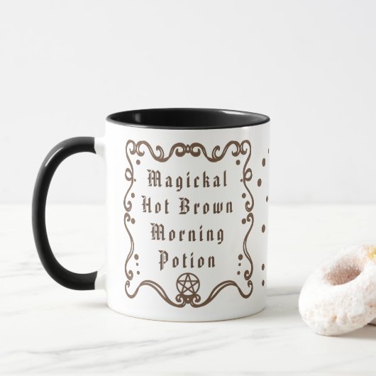 Tasse de café Potions matinales magiques de brun c (Avec donut)