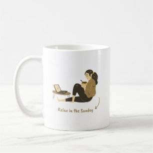 Tasse de café pour fille relaxante couleur classiq