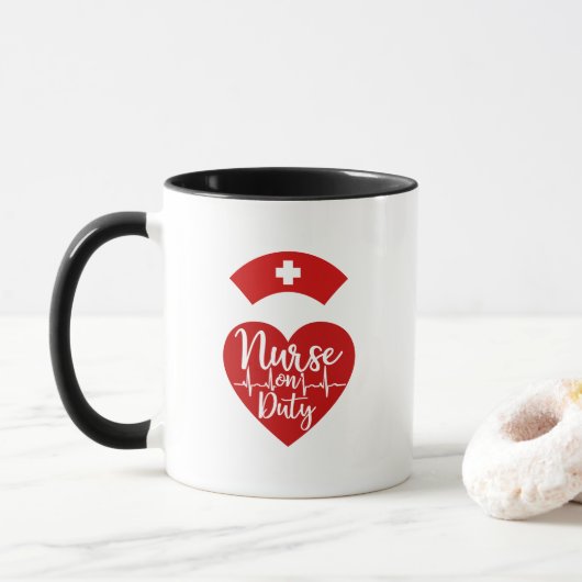 Tasse de café pour infirmière mignonne | équipe de (Avec donut)