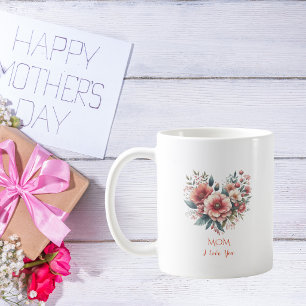 Tasse de café pour la fête des mères à motif flora