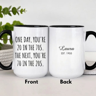 Tasse de café pour la fête des pères drôle 70e ann