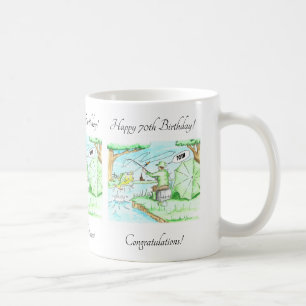 Tasse de café pour les 70 ans d'un pêcheur