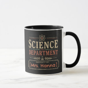 Tasse de café pour professeur de sciences avec nom