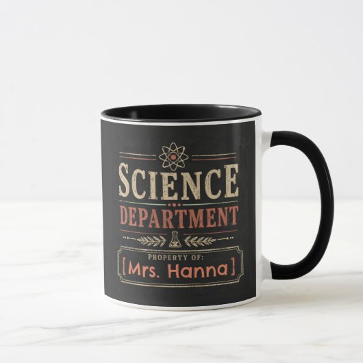 Tasse de café pour professeur de sciences avec nom (Droite)