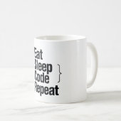 Tasse de café pour programmeur Eat Sleep Code Repe (Devant droit)