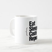 Tasse de café pour programmeur Eat Sleep Code Repe (Devant gauche)