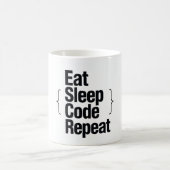 Tasse de café pour programmeur Eat Sleep Code Repe (Centre)