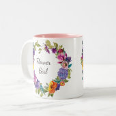 tasse de café pourpre rose florale de demoiselle (Devant gauche)