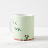 Tasse de café première fleur orange de cactus vert (Devant gauche)