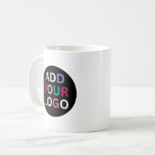Tasse de café professionnelle avec logo de marque  (Devant gauche)