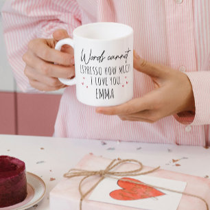 Tasse de café Pun dis je t'aime drôle Saint Valent