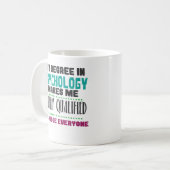 Tasse de café qualifiée drôle de PhD PsyD de (Devant gauche)