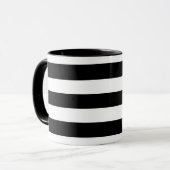 Tasse de café rayée noire et blanche de sonnerie (Devant gauche)