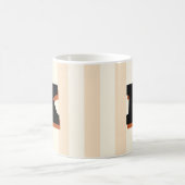 Tasse de café rayée personnalisée avec initiale en (Centre)