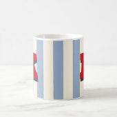 Tasse de café rayée personnalisée avec initiale en (Centre)