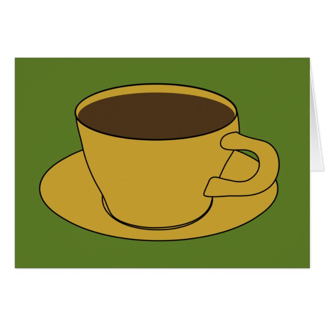 Tasse de café - rétro carte de salutation/note (Devant horizontal)