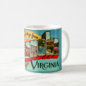 Tasse de café rétro Roanoke, VA (Devant droit)