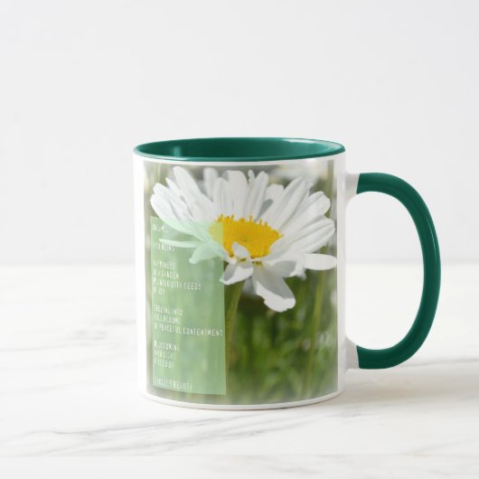 Tasse de café rêveuse de poème de marguerite (Droite)