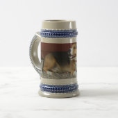 Tasse de café riante de Stein de bière de beagle (Devant gauche)