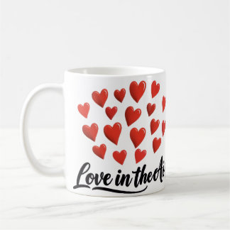 Tasse de café romantique Cœurs rouges Amour dans l