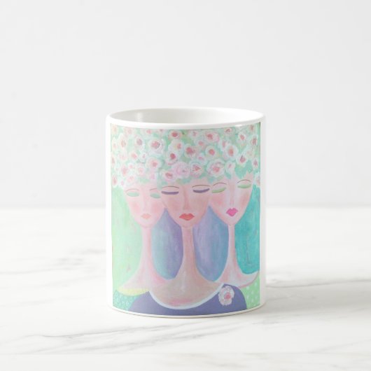 TASSE DE CAFÉ ROSE DE 3 SOEURS (Centre)