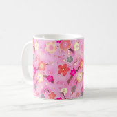 Tasse de café rose de fleurs de cerisier de Sakura (Devant gauche)