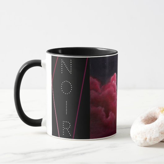 Tasse de café rose de matière (Avec donut)