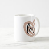 Tasse de café rose poudré cœur amour Chic Féminin (Devant droit)