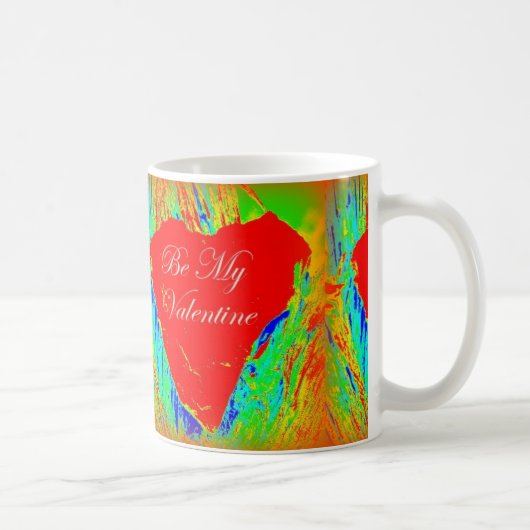 tasse de café rouge abstraite de coeur (Droite)