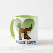 Tasse de café rouge d'amour de griffonnage (Devant gauche)