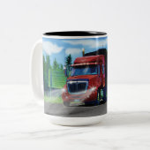 TASSE DE CAFÉ ROUGE DE CAMION DE GRANDE (Devant gauche)