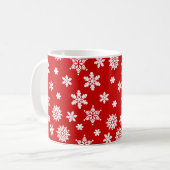 Tasse de café rouge de flocons de neige (Devant gauche)