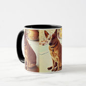 Tasse de café rouge de Heeler de boomer (Devant gauche)