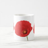 Tasse de café rouge de pavots (Centre)