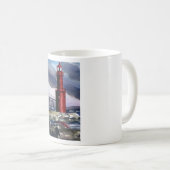 Tasse de café rouge de phare d'Algoma le Wisconsin (Devant droit)