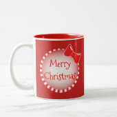 Tasse de café rouge de photo du Joyeux Noël | (Gauche)
