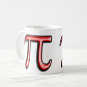 Tasse de café rouge de symbole de pi (Devant gauche)