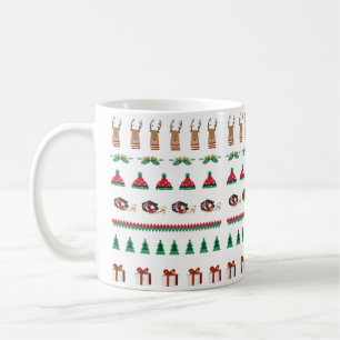 Tasse de café rouge et vert pour les fêtes de Noël