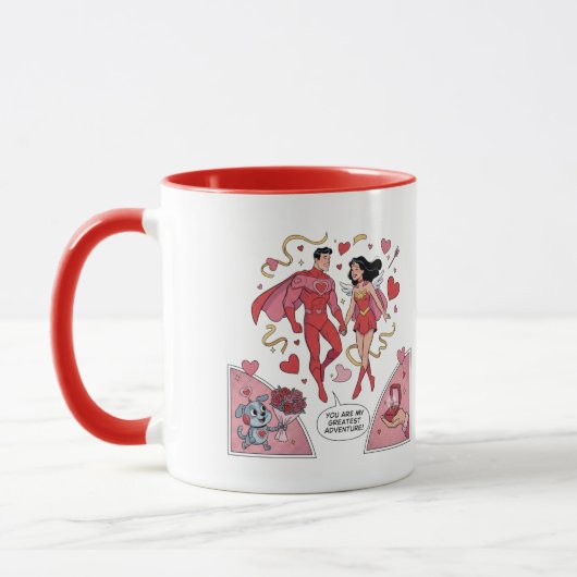Tasse de café Saint-Valentin pour couple de super- (Gauche)