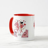 Tasse de café Saint-Valentin pour couple de super- (Devant gauche)