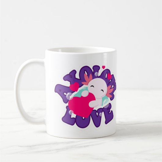 Tasse de café Salamandre Axolotl Mignonne (Gauche)