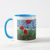 Tasse de café sauvage de ciel de fleurs sauvages (Gauche)